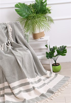 Плед 80% хлопок. Норвежский оливковый. 145х200 см. 3196