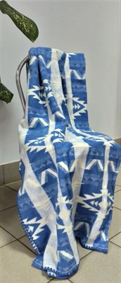 Одеяло "Ярослав" байковое жаккард. (зигзаг синий) - фото 6190
