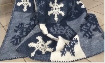 Одеяло из мериносовой шерсти тканое "Снежинки." Ярослав - фото 6286