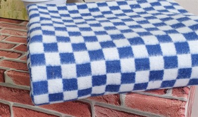 Одеяло байковое "Клетка" синяя. - фото 7606