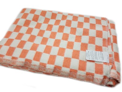 Одеяло байковое клетчатое оранжевое - фото 8605
