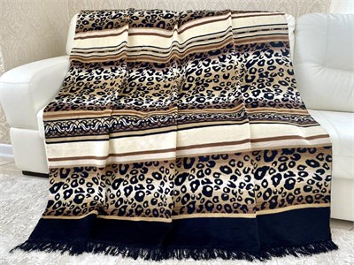 Плед cotton Rajtex. "Леопард", с бахромой , плотность 450 гр/м 3155