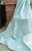 Одеяло байковое 140*205 с принтом Звезды цвет голубой, 100 % хлопок, легкое. 3182