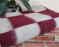 Одеяло полушерстяное детское бордово-серое, 100х140 см. 3183