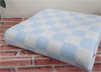 Одеяло байковое, голубая клетка, 100 % хлопок. ОБ-420.гол.