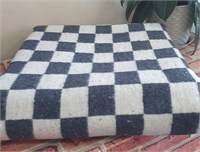 Одеяло байковое плотное, тёмно-серая клетка, 100 % хлопок. ОБ-470