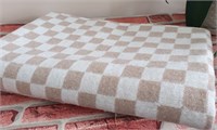 Одеяло детское байковое, кофейная клетка, 100% хлопок ОБ-420д.коф