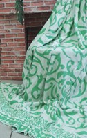 Одеяло "Ярослав" байковое жаккард. завиток светло-зелёный.