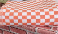 Одеяло байковое "Клетка" оранжевое