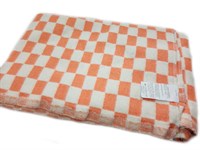Одеяло байковое клетчатое оранжевое