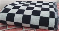 Одеяло байковое (чёрно-белая клетка).