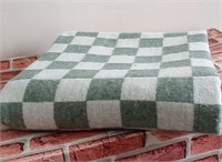 Одеяло байковое, оливковая клетка, 100 % хлопок, легкое ОБ-420.ол.