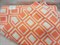 Одеяло байковое "Клетка" оранжевое. 170.2794